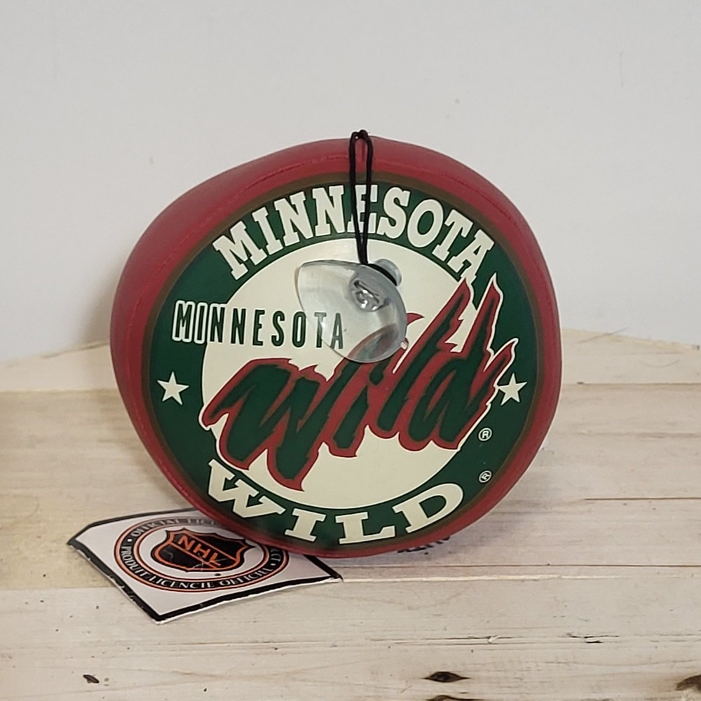 Minnesota Wild NHL Plush Puck Suction Cup Toy Good Stuff Red Green 4 inch